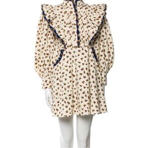 CeliaB Cream and Blue Floral Mini Dress